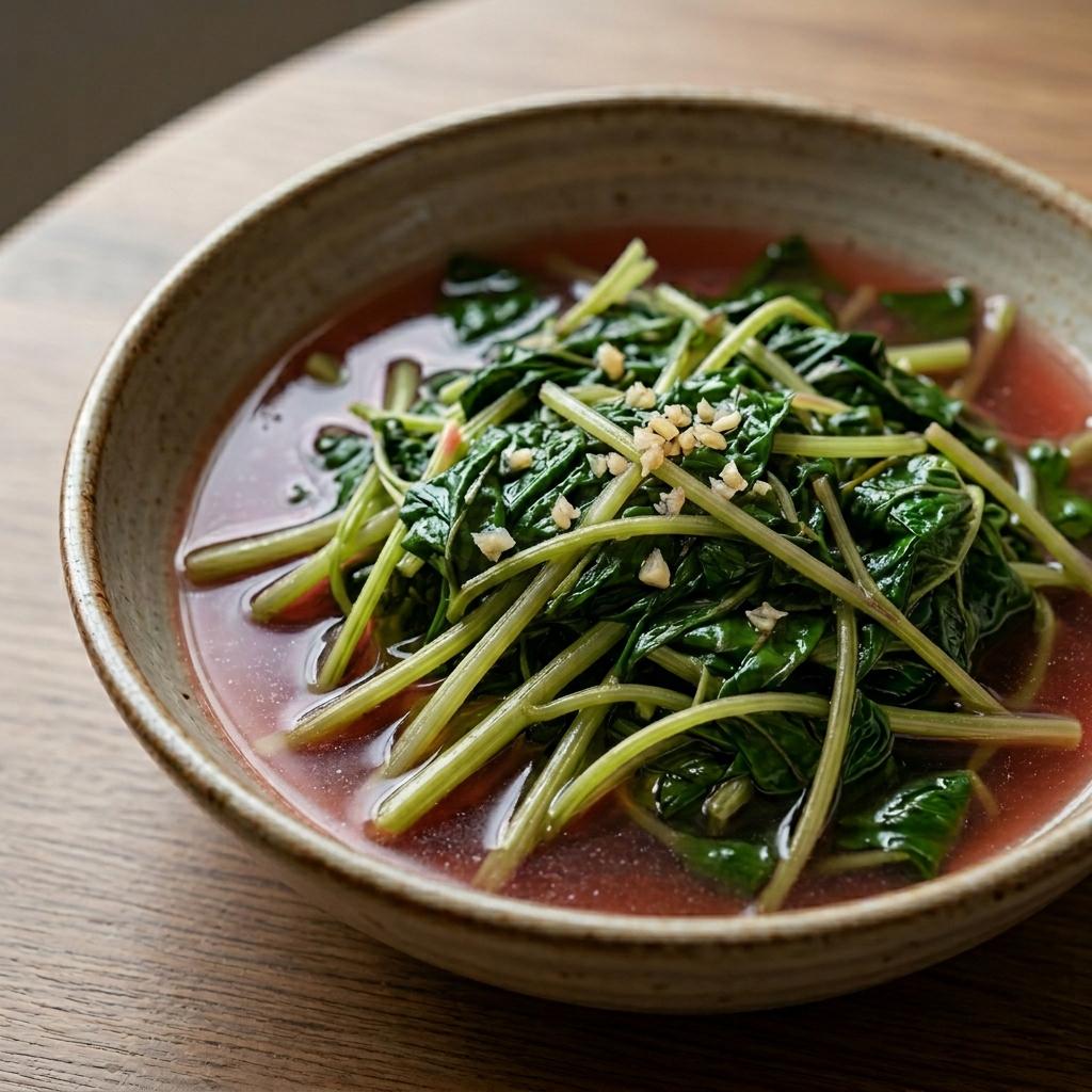 Garlic stock red spinach / 蒜蓉上湯紅莧菜